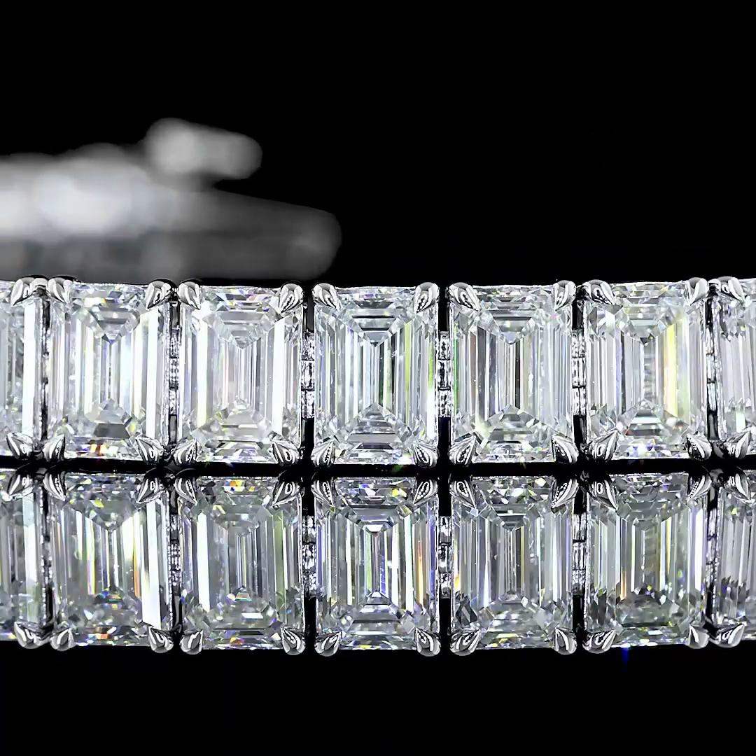 16.00 CTTW Emerald Lab Diamond Tennis Bracelet 6.5" 14k White Gold (E/F Color and VS1 Clarity)