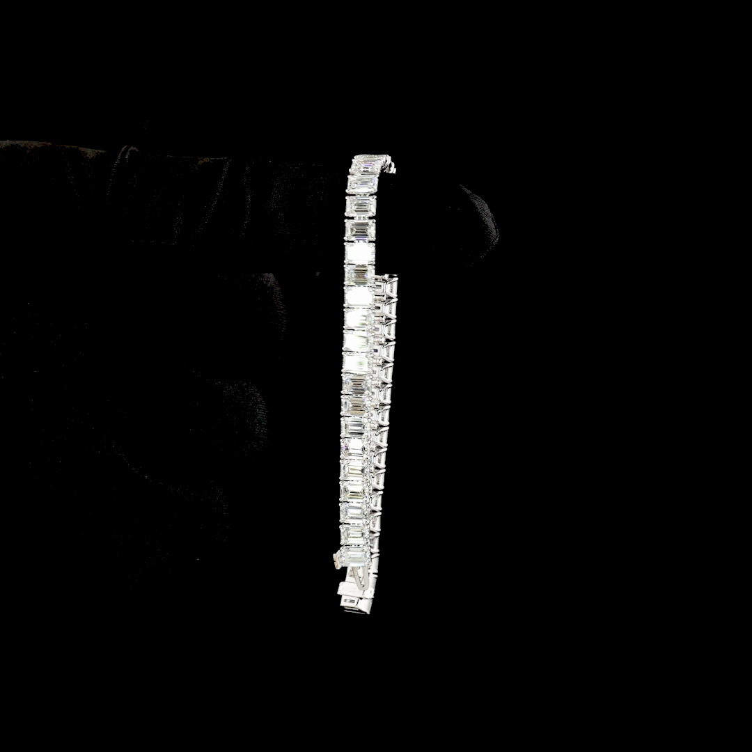 16.00 CTTW Emerald Lab Diamond Tennis Bracelet 6.5" 14k White Gold (E/F Color and VS1 Clarity)