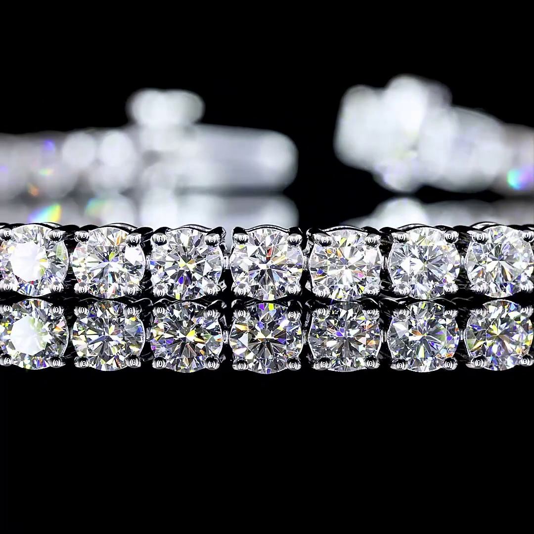 5.16 CTTW Round Lab Diamond Tennis Bracelet 7.25" 14k White Gold E Color and VS1 Clarity jewelry-spot-usa