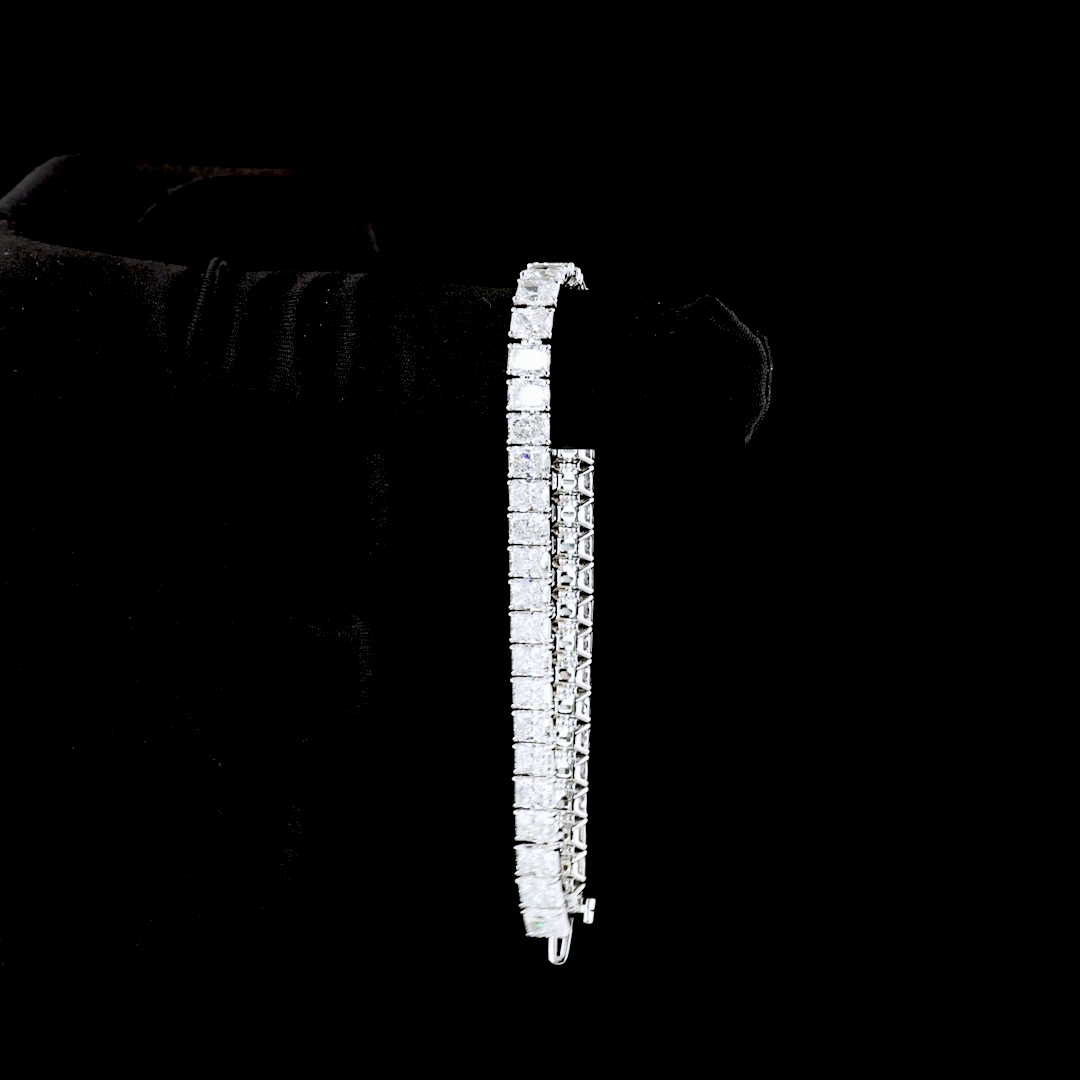 16.09 CTTW Radiant Lab Diamond Tennis Bracelet 6.5" 14k White Gold F/E Color and VS1/VS/VVS1 Clarity jewelry-spot-usa