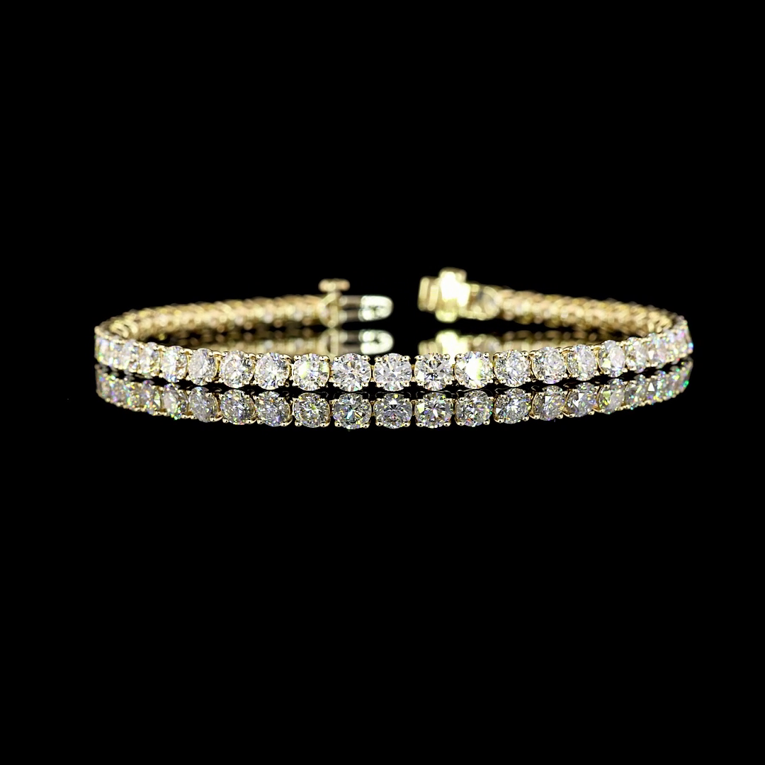 8.74 CTTW Round Lab Diamond Tennis Bracelet 7" 14k Yellow Gold (E/F Color and VS1/VS2 Clarity)