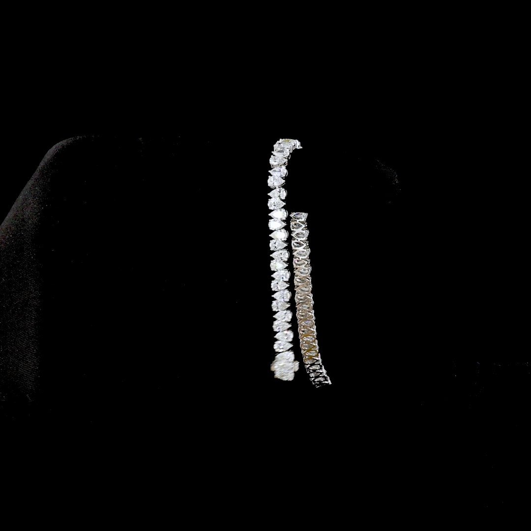 11.21 CTTW Pear Lab Diamond Tennis Bracelet 7" (E Color and VS Clarity)
