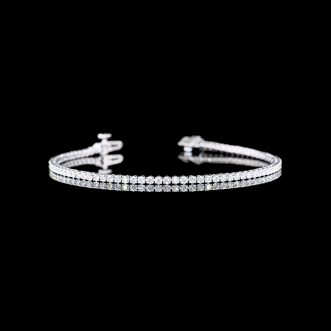1.85 CTTW Round E VS Lab Diamond Tennis Bracelet 6.5" 14k White Gold