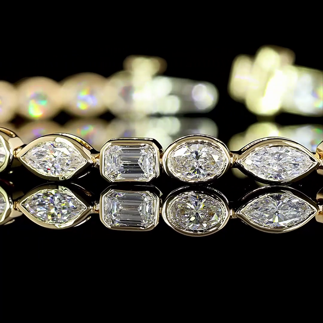 4.57 CTTW MIX Lab Diamond Tennis Bracelet 7" 14k Yellow Gold (E Color and VS Clarity)