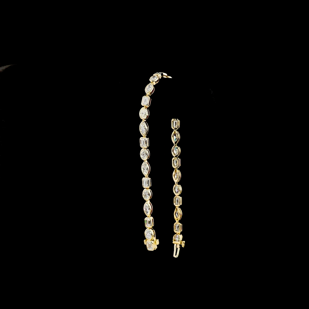 5.88 CTTW MIX Lab Diamond Tennis Bracelet 7" 14k Yellow Gold F Color and VS2 Clarity jewelry-spot-usa