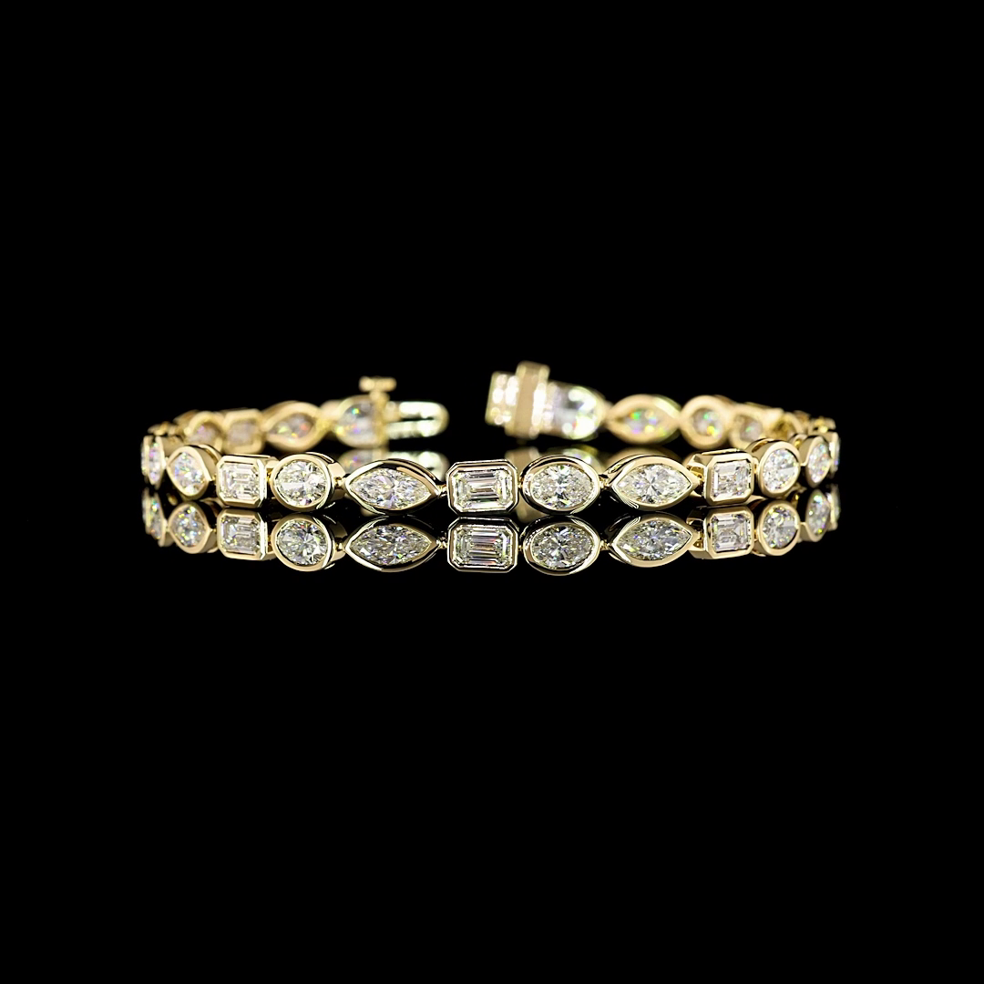 7.34 CTTW MIX Lab Diamond Tennis Bracelet (F Color and VS+ Clarity)