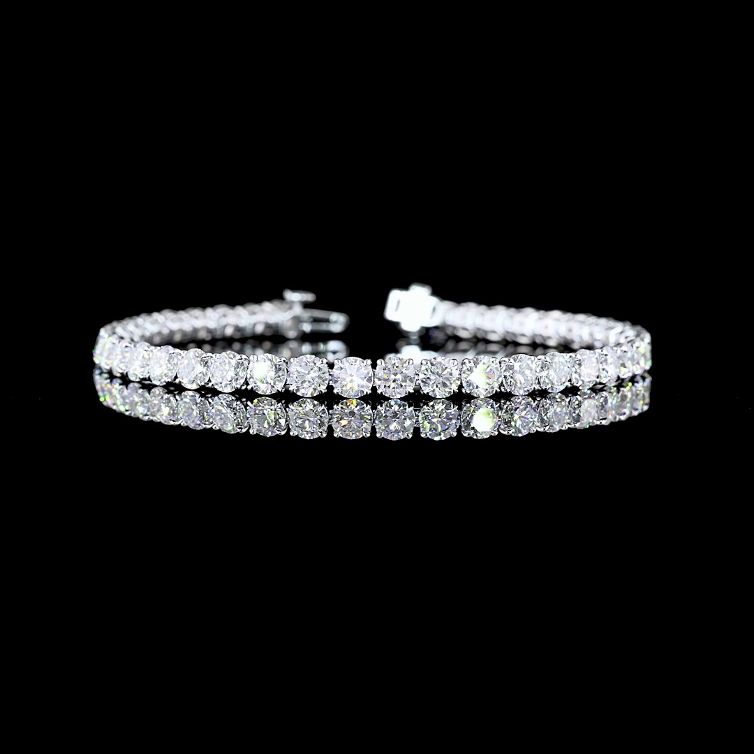 12.71 CTTW Round Lab Diamond Tennis Bracelet 7" 14k White Gold (F Color and VS2 Clarity)