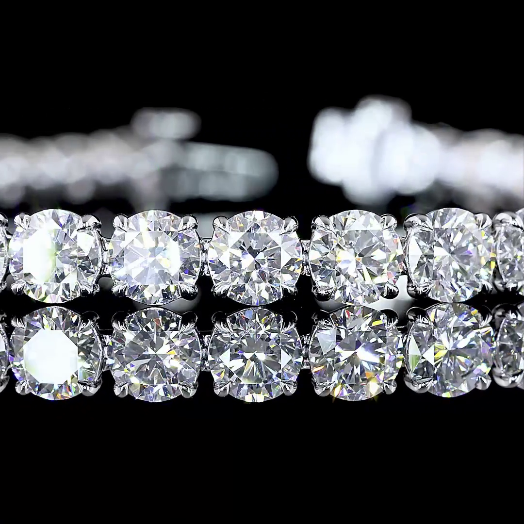 12.71 CTTW Round Lab Diamond Tennis Bracelet 7" 14k White Gold (F Color and VS2 Clarity)