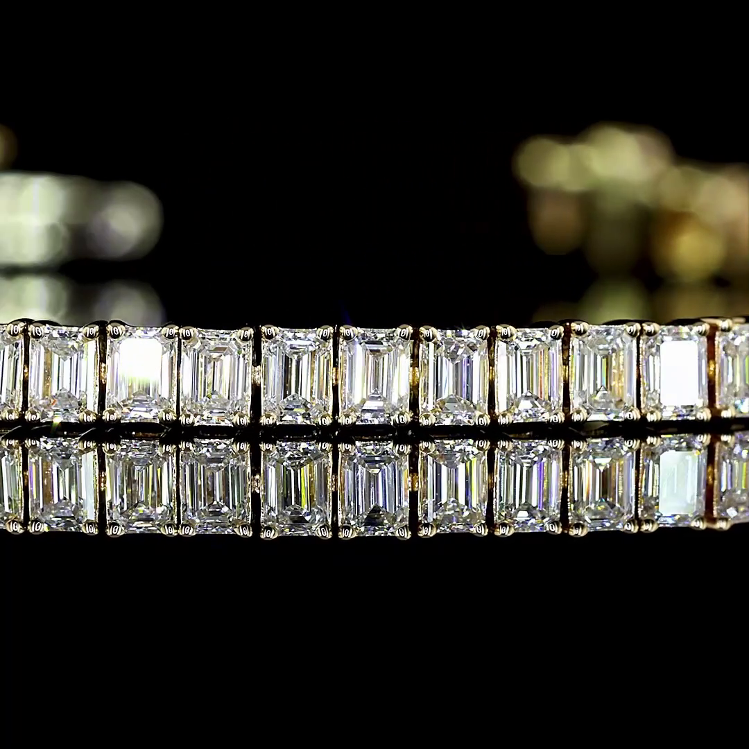 3.88 CTTW Emerald Lab Diamond Tennis Bracelet (E Color and VS Clarity)