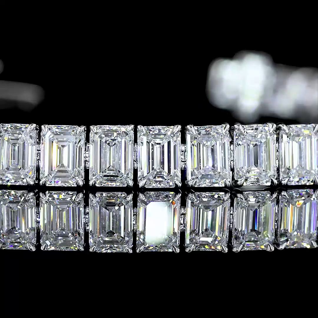 10.61 CTTW Emerald Lab Diamond Tennis Bracelet (E Color and VS Clarity)