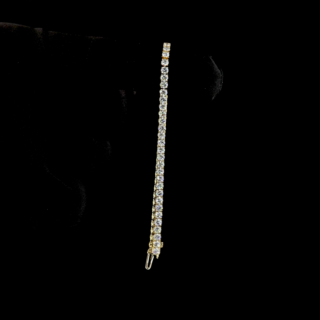 5.47 CTTW Round Lab Diamond Tennis Bracelet 7" 14k Yellow Gold E Color and VS Clarity jewelry-spot-usa