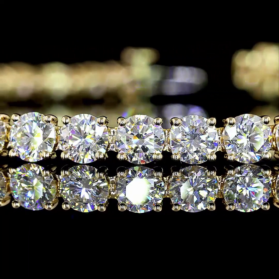 10.05 CTTW Round Lab Diamond Tennis Bracelet 7" 14k Yellow Gold F Color and VS2 Clarity jewelry-spot-usa