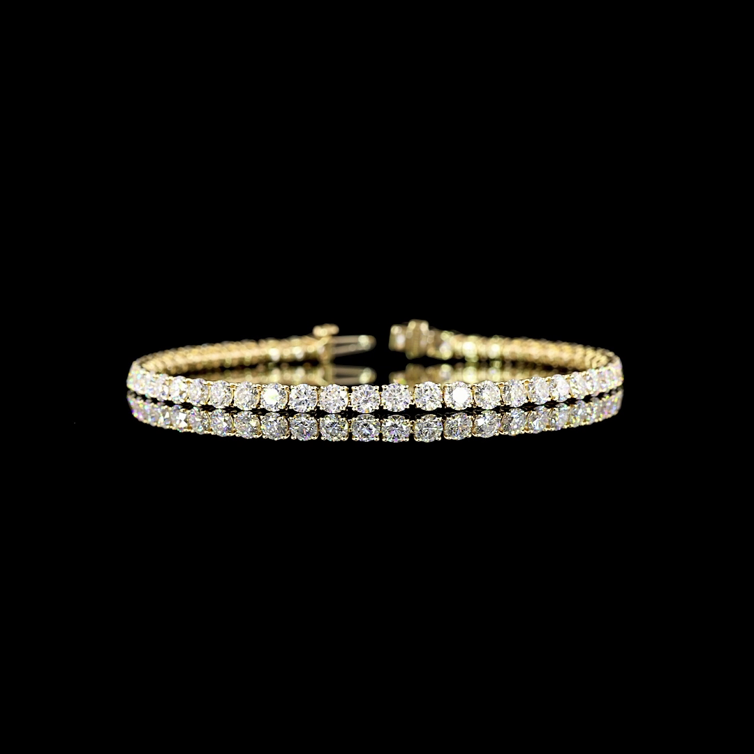 7.17 CTTW Round Lab Diamond Tennis Bracelet 7" 14k Yellow Gold E Color and VS Clarity jewelry-spot-usa