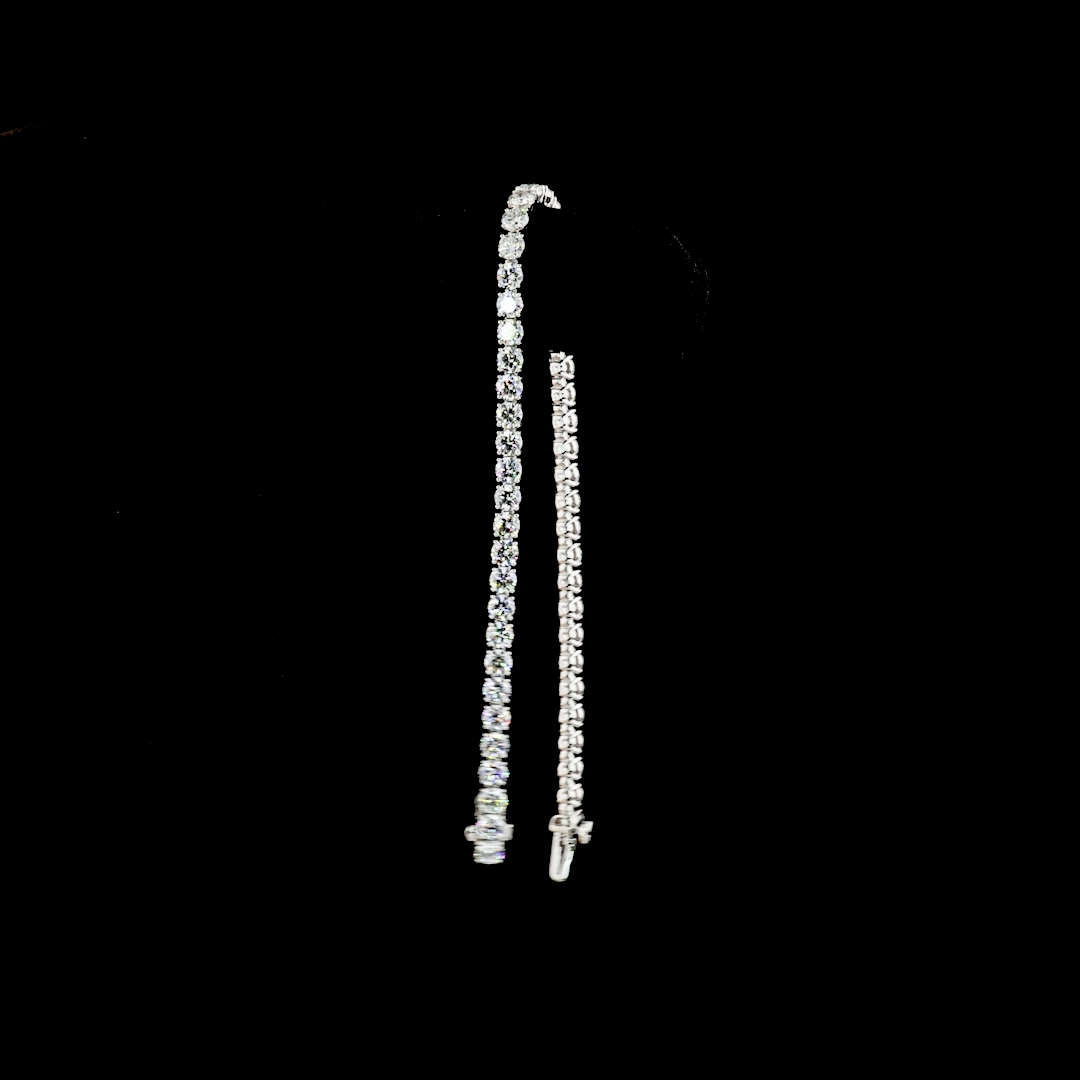 6.96 CTTW Round Lab Diamond Tennis Bracelet 7" 14k White Gold (E Color and VS Clarity)