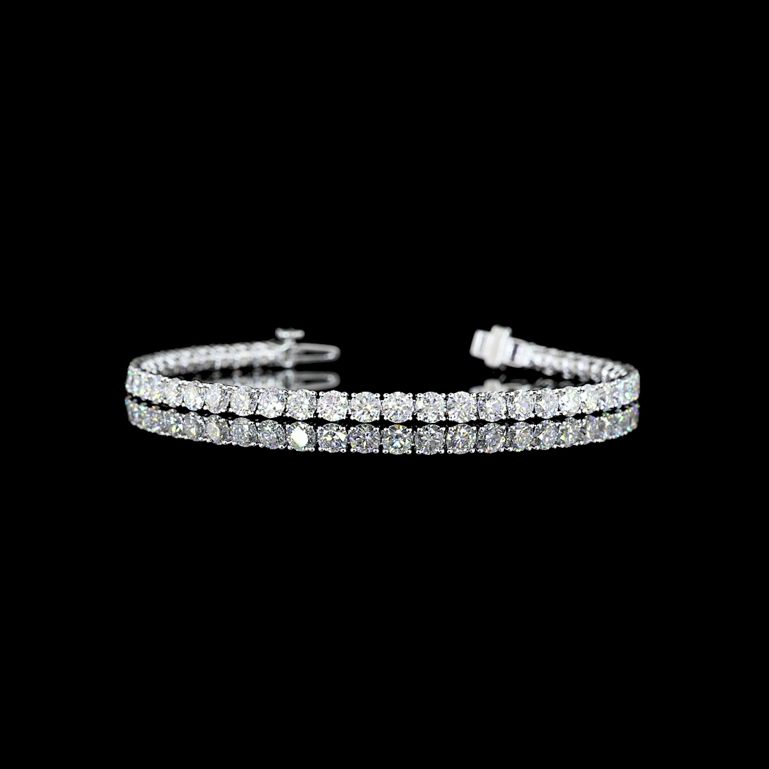 7.07 CTTW Round Lab Diamond Tennis Bracelet 6.5" 14k White Gold (F/E Color and VS2/VS/VS1 Clarity)