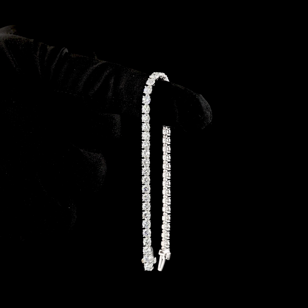 7.07 CTTW Round Lab Diamond Tennis Bracelet 6.5" 14k White Gold (F/E Color and VS2/VS/VS1 Clarity)