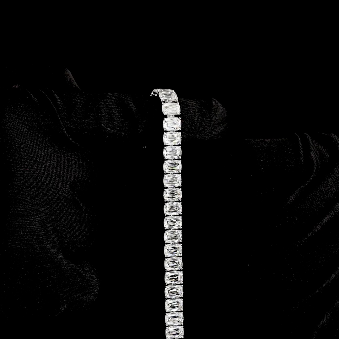 33.56 CTTW Radiant Modified Lab Diamond Tennis Bracelet 6.5" 14k White Gold E Color and VVS1 Clarity jewelry-spot-usa
