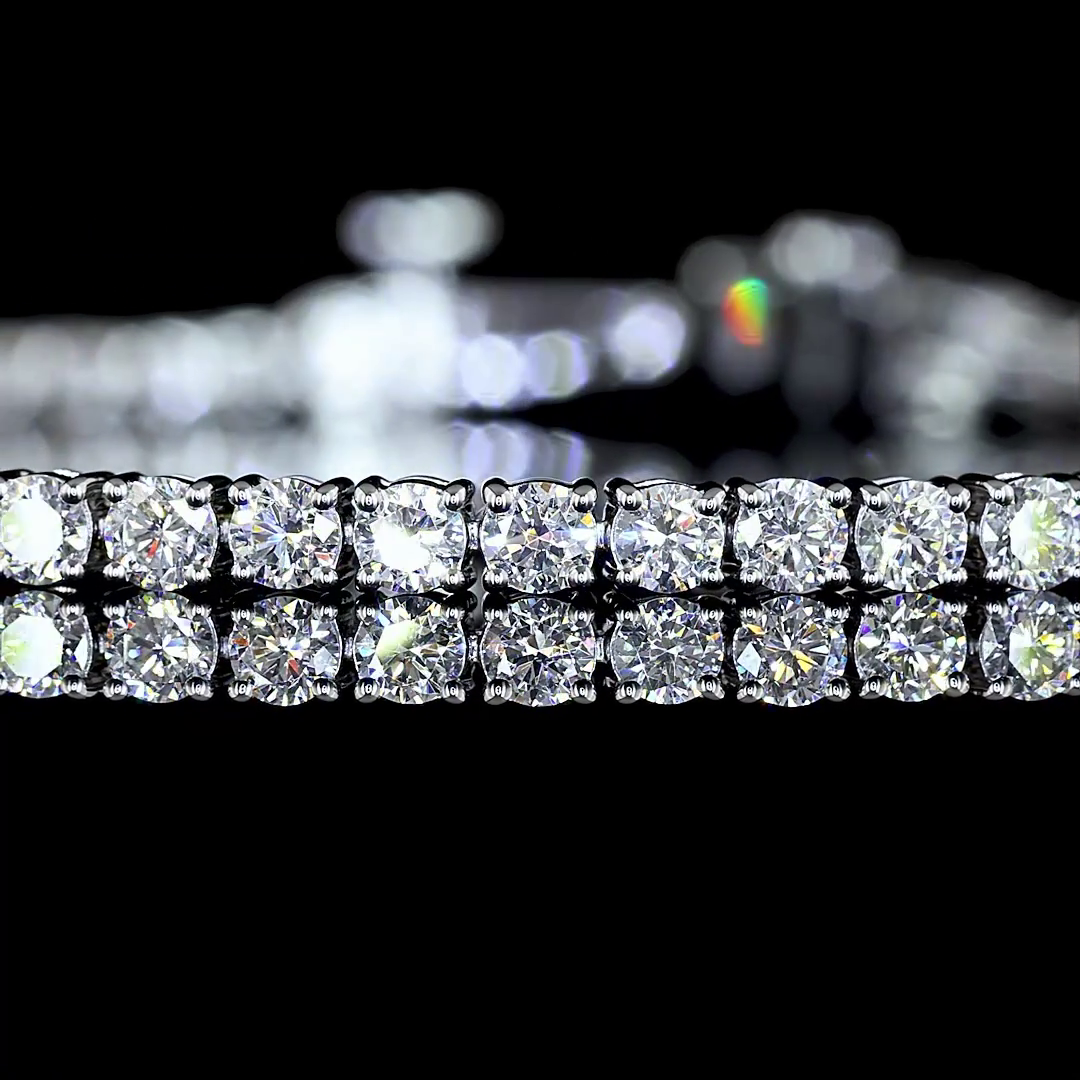 3.19 CTTW Round Lab Diamond Tennis Bracelet 7" 14k White Gold E Color and VS Clarity jewelry-spot-usa