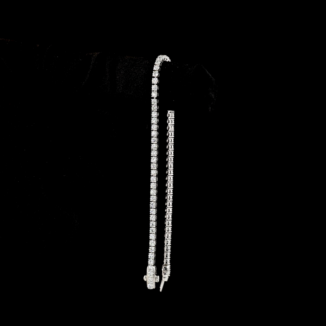 3.19 CTTW Round Lab Diamond Tennis Bracelet 7" 14k White Gold E Color and VS Clarity jewelry-spot-usa