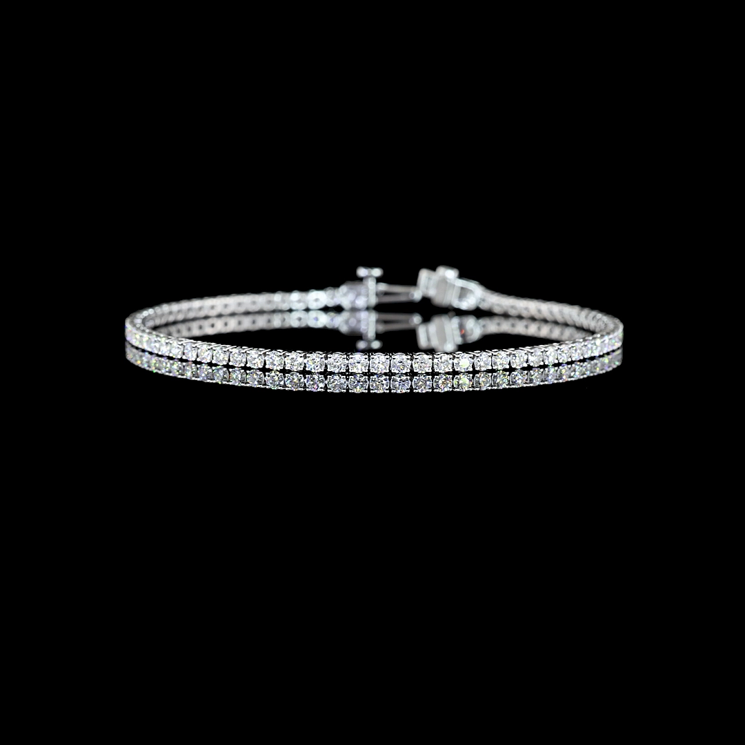 2.74 CTTW Round Lab Diamond Tennis Bracelet 6.5" 14k White Gold E Color and VS1 Clarity jewelry-spot-usa