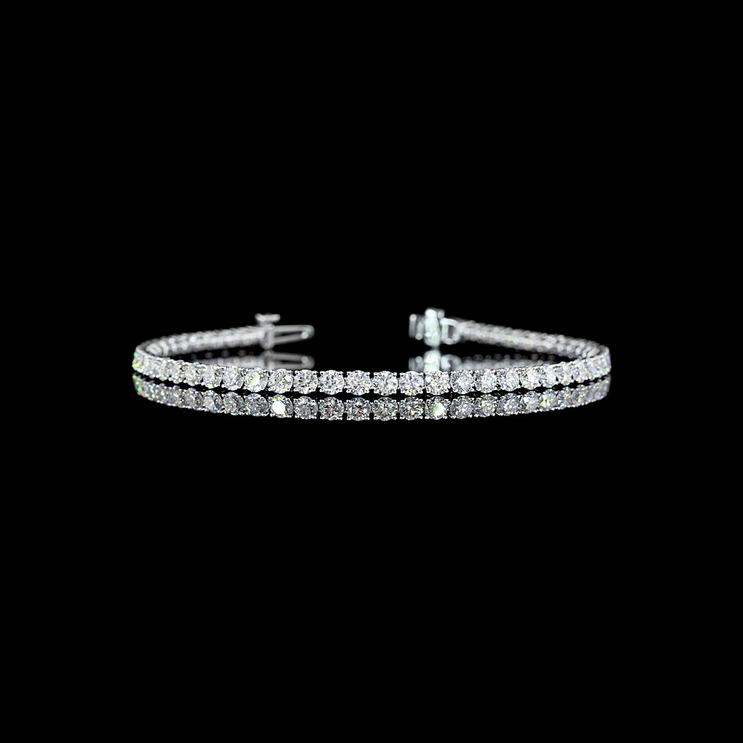 5.09 CTTW Round Lab Diamond Tennis Bracelet 6.5" 14k White Gold E/F Color and VS/VS2 Clarity jewelry-spot-usa