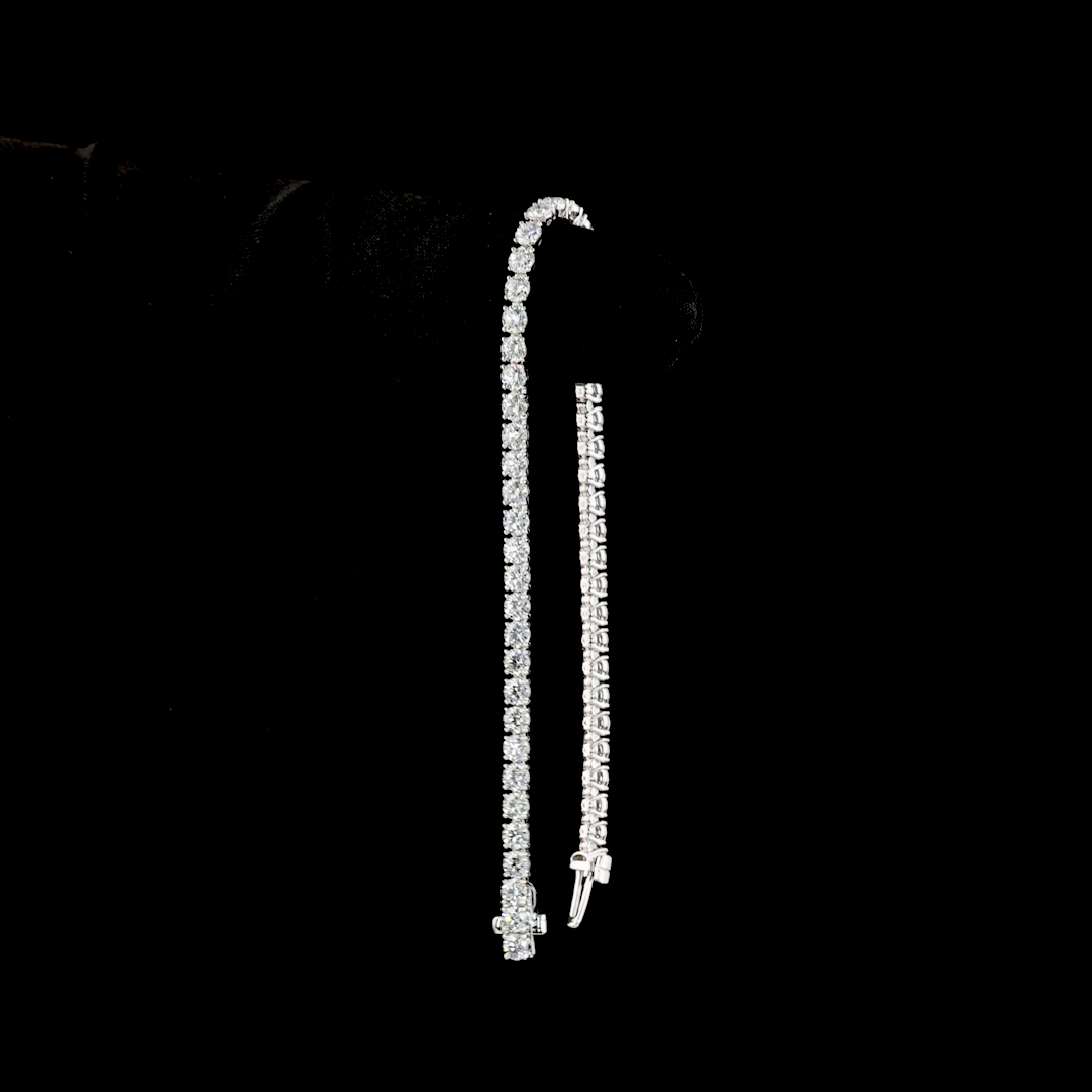 5.09 CTTW Round Lab Diamond Tennis Bracelet 6.5" 14k White Gold E/F Color and VS/VS2 Clarity jewelry-spot-usa