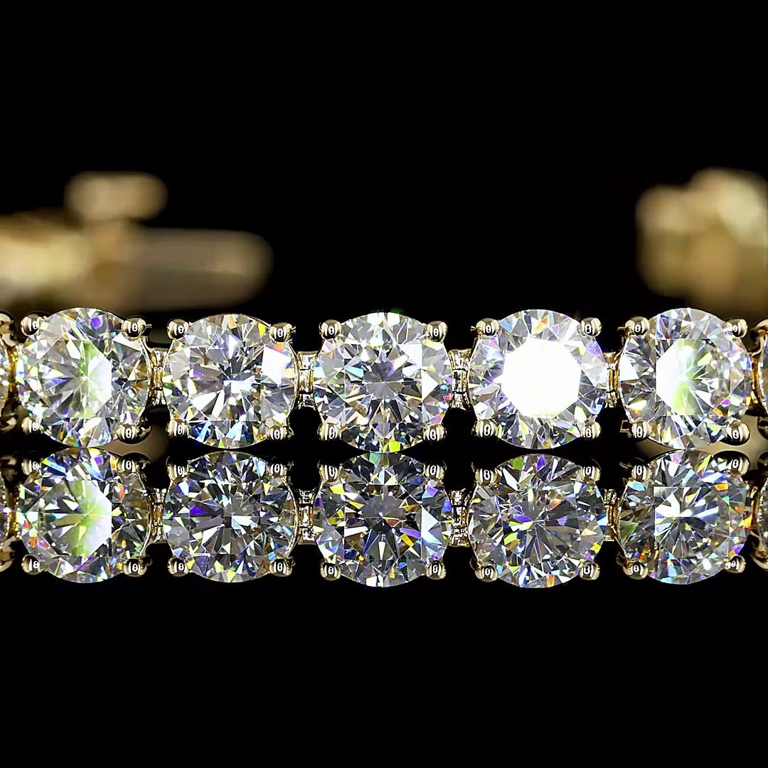 10.39 CTTW Round Lab Diamond Tennis Bracelet 6.5" 14k Yellow Gold E Color and VS Clarity jewelry-spot-usa