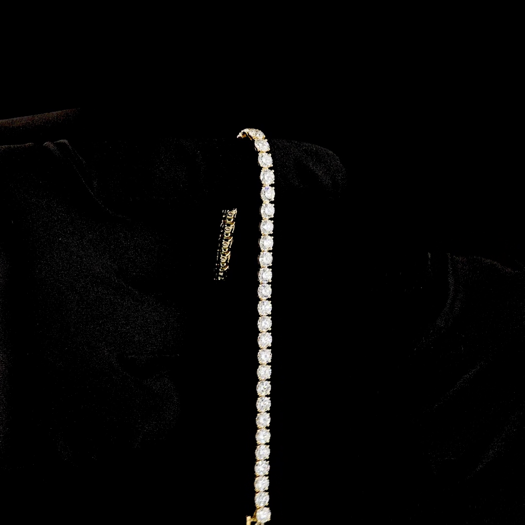 10.39 CTTW Round Lab Diamond Tennis Bracelet 6.5" 14k Yellow Gold E Color and VS Clarity jewelry-spot-usa