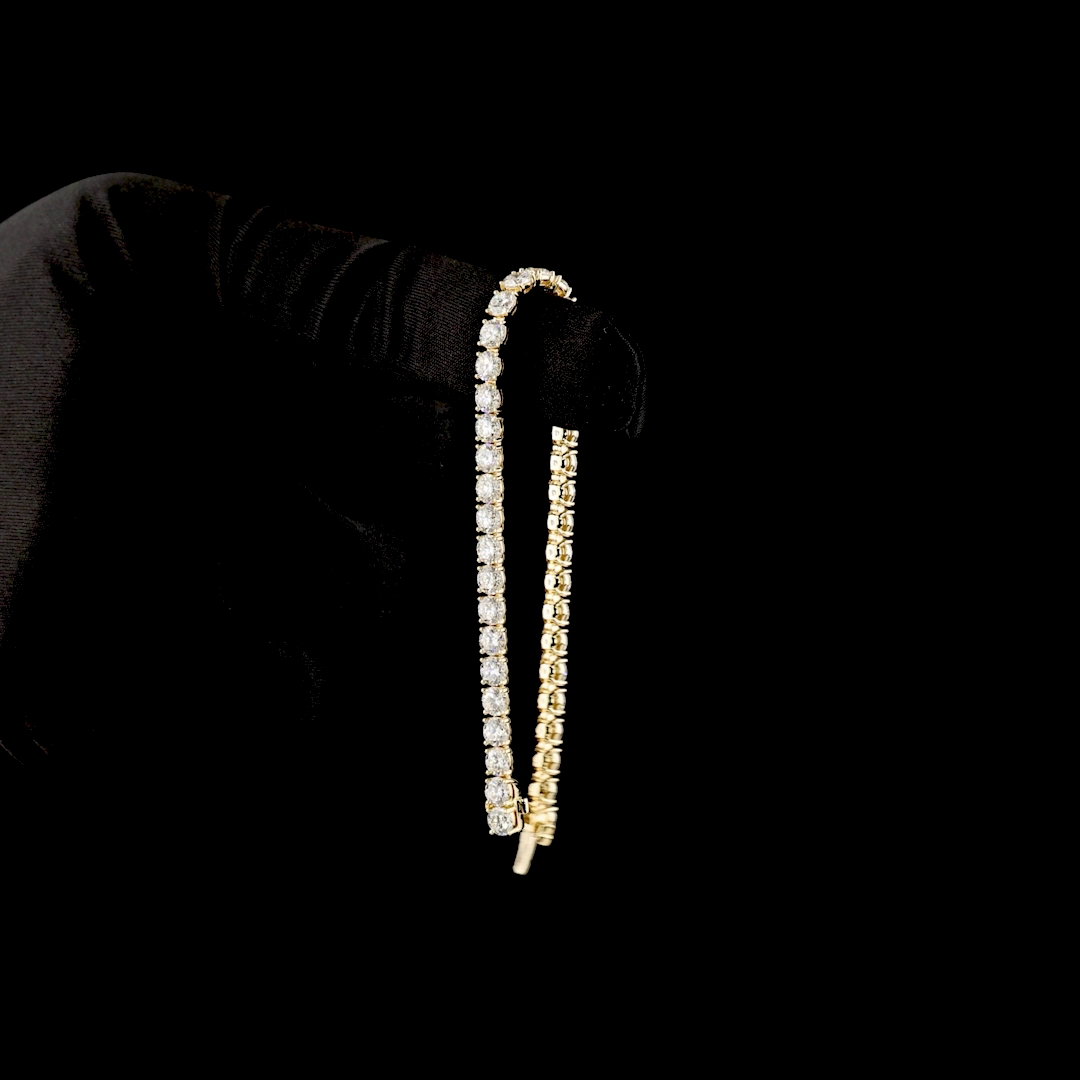10.31 CTTW Round Lab Diamond Tennis Bracelet 6.5" 14k Yellow Gold (E Color and VS Clarity)