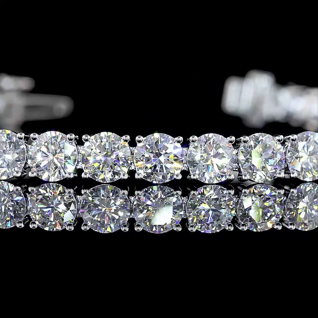 9.92 CTTW Round Lab Diamond Tennis Bracelet 6.5" 14k White Gold E Color and VS Clarity jewelry-spot-usa