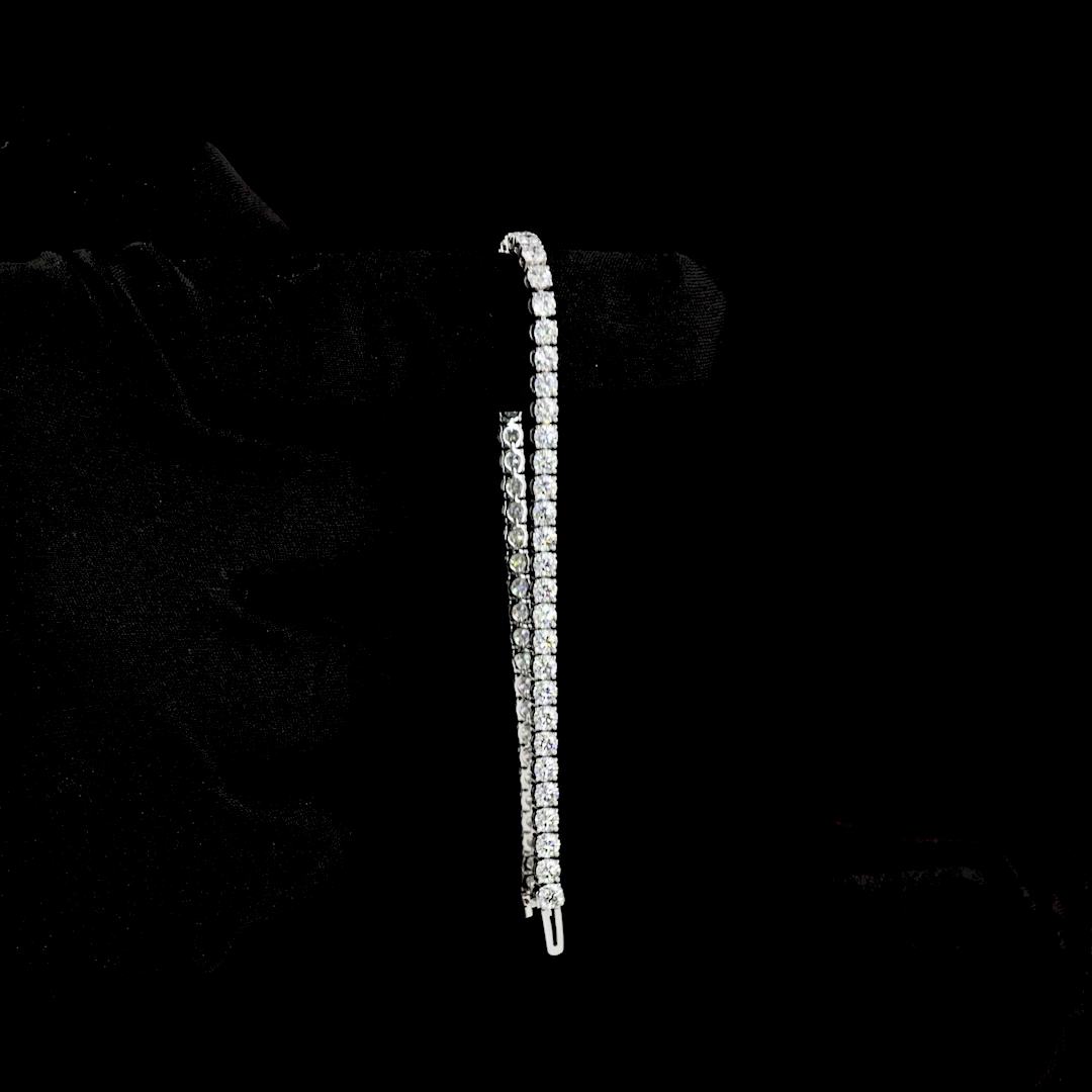 5.09 CTTW Round Lab Diamond Tennis Bracelet 7" 14k White Gold E Color and VS/VS1 Clarity jewelry-spot-usa
