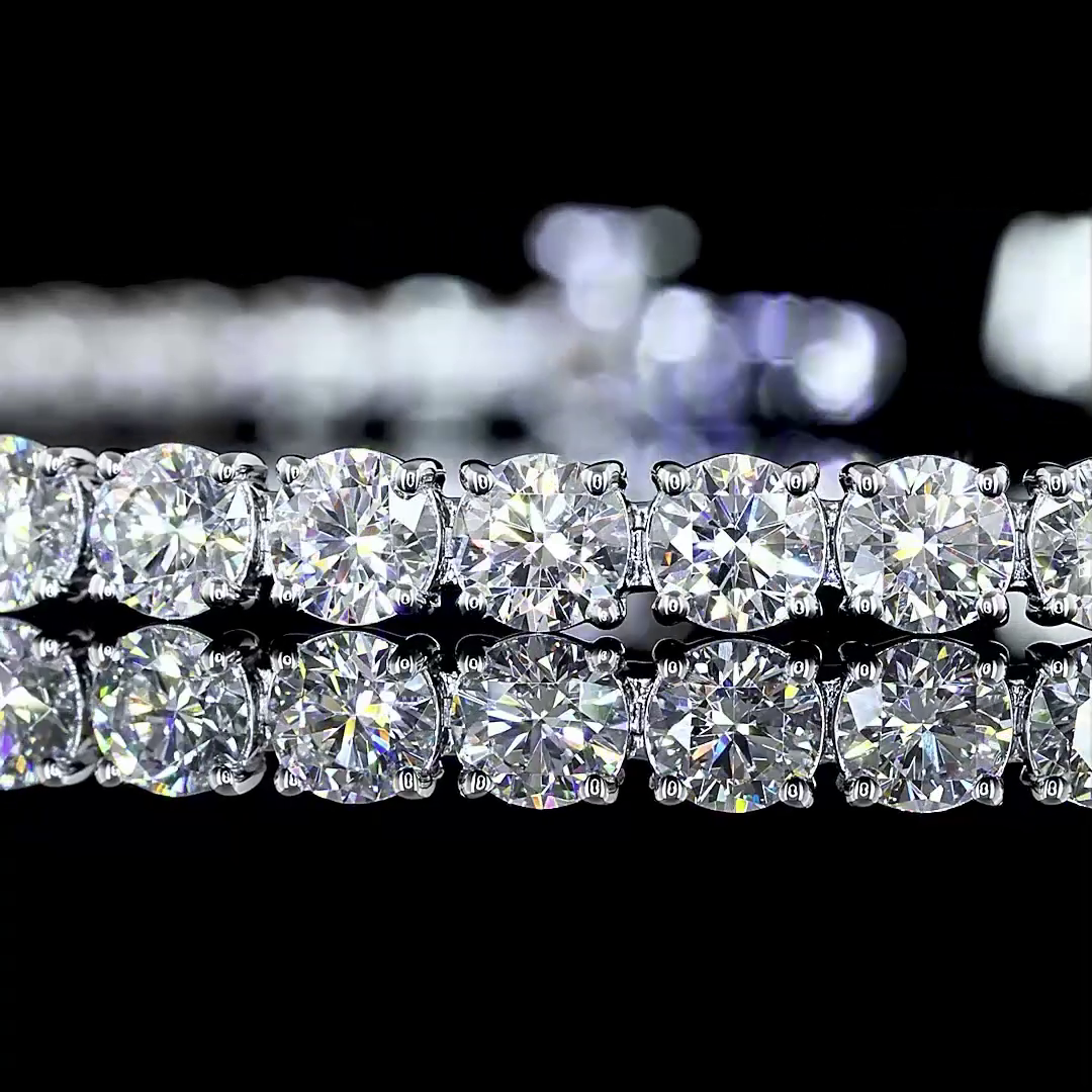 6.97 CTTW Round Lab Diamond Tennis Bracelet 7" 14k White Gold E Color and VS/VS1 Clarity jewelry-spot-usa