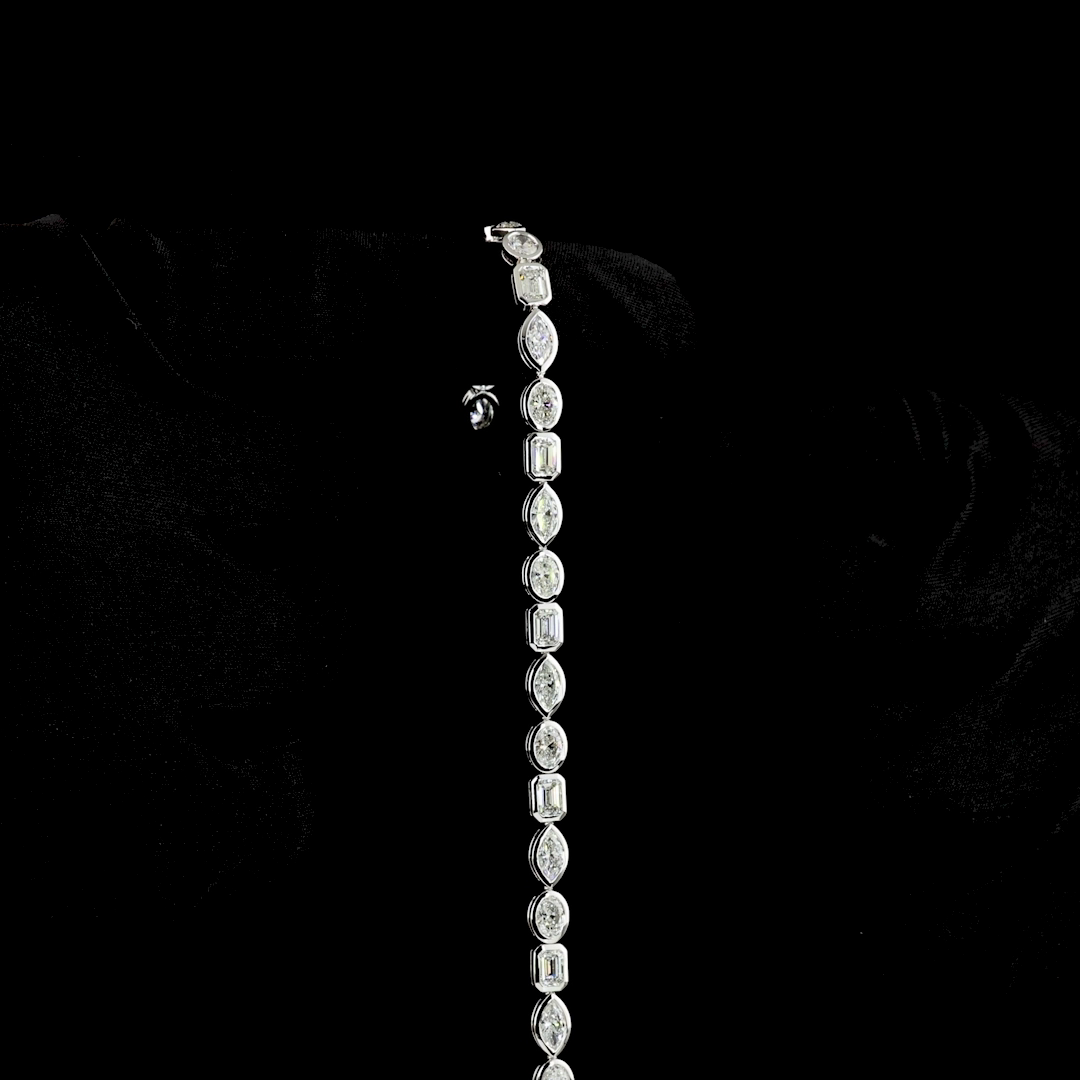7.02 CTTW MIX Lab Diamond Tennis Bracelet 6.5" 14k White Gold (E Color and VS Clarity)