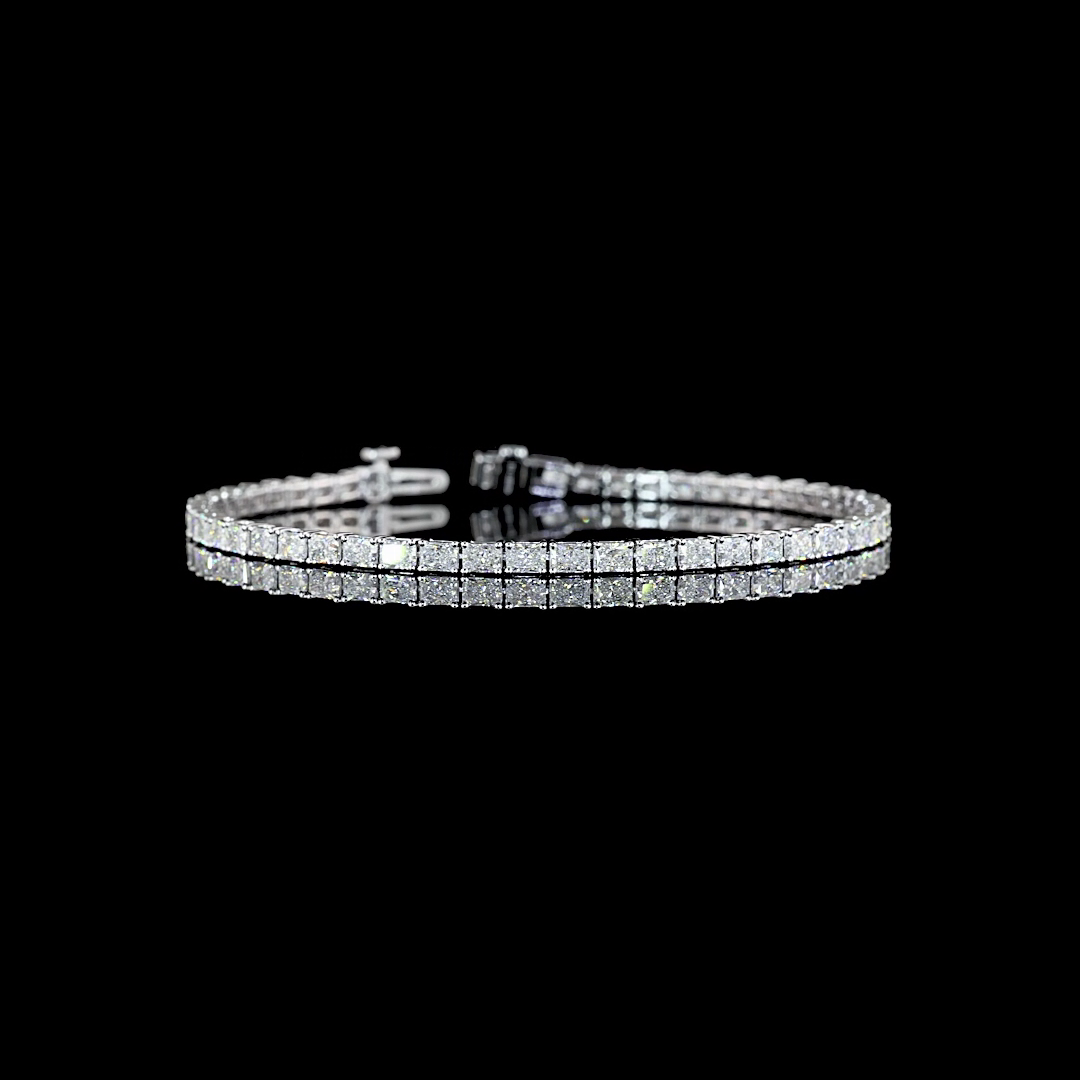 4.88 CTTW Radiant Lab Diamond Tennis Bracelet 7" 14k White Gold E Color and VS1 Clarity jewelry-spot-usa