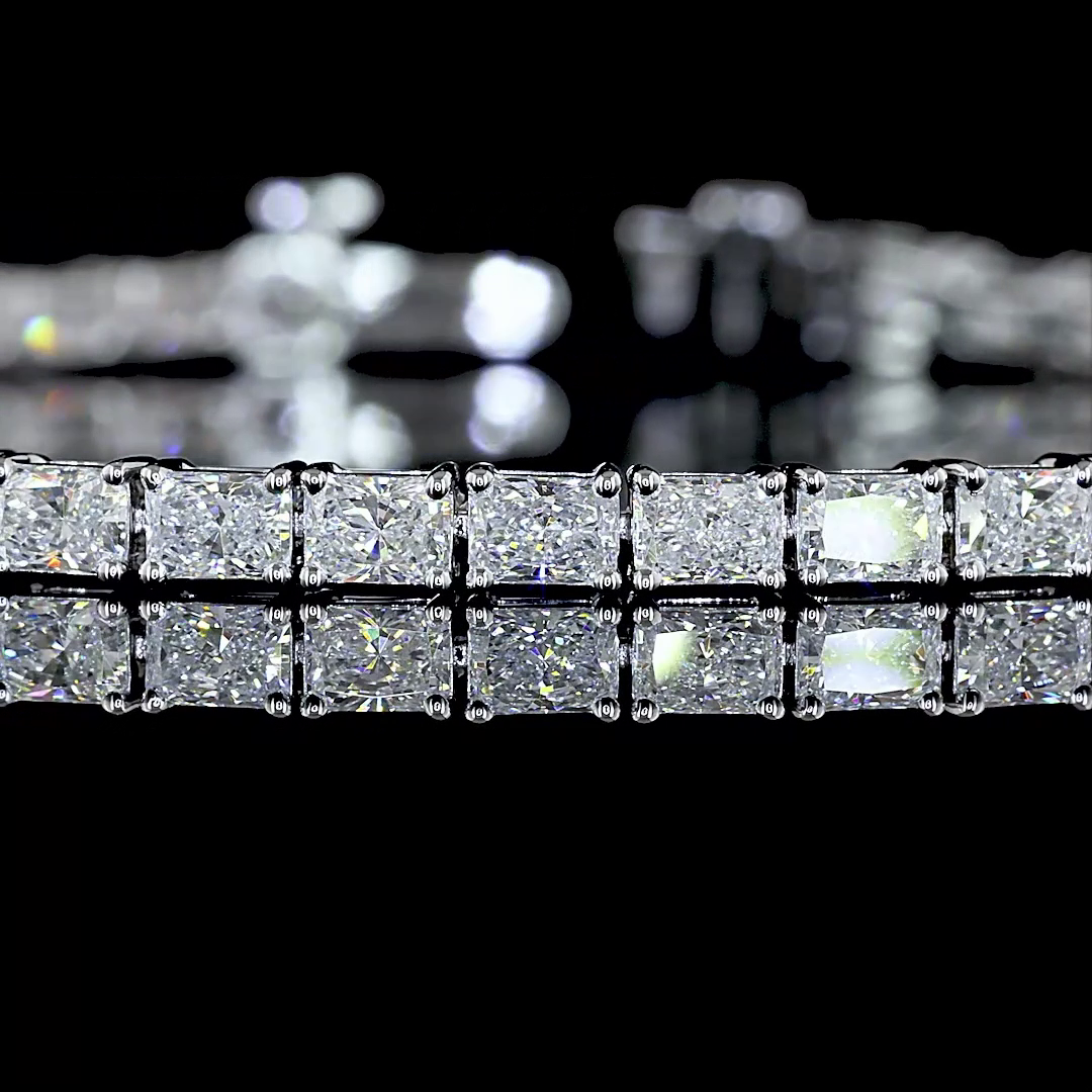4.88 CTTW Radiant Lab Diamond Tennis Bracelet 7" 14k White Gold E Color and VS1 Clarity jewelry-spot-usa