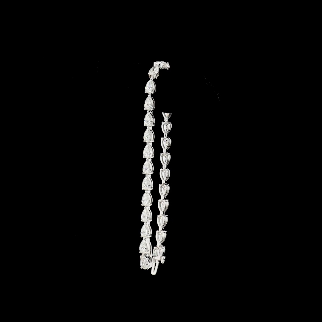 9.21 CTTW Pear Lab Diamond Tennis Bracelet 7" 14k White Gold E Color and VS Clarity jewelry-spot-usa