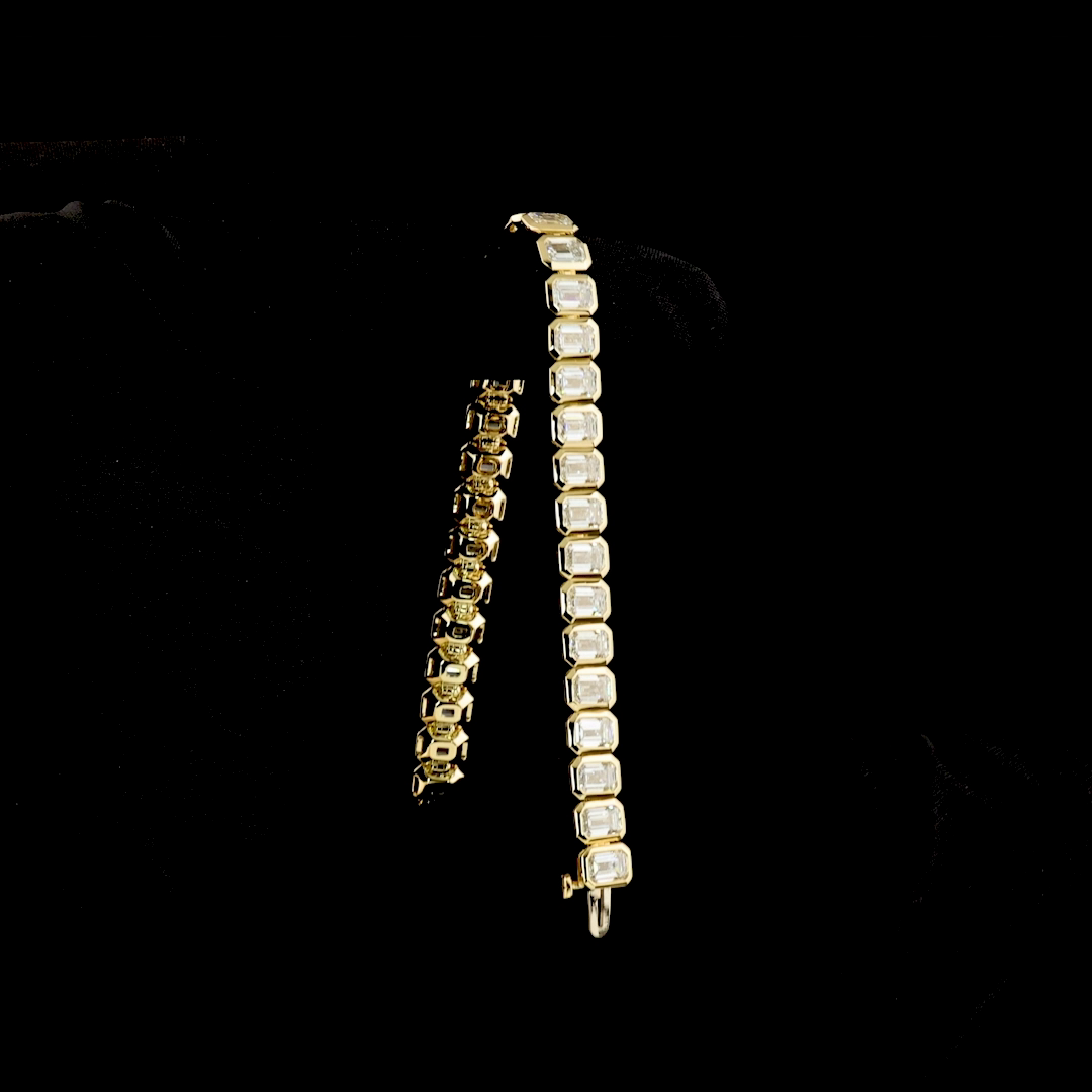 18.13 CTTW Emerald Lab Diamond Tennis Bracelet 7" (F Color and VS2 Clarity)