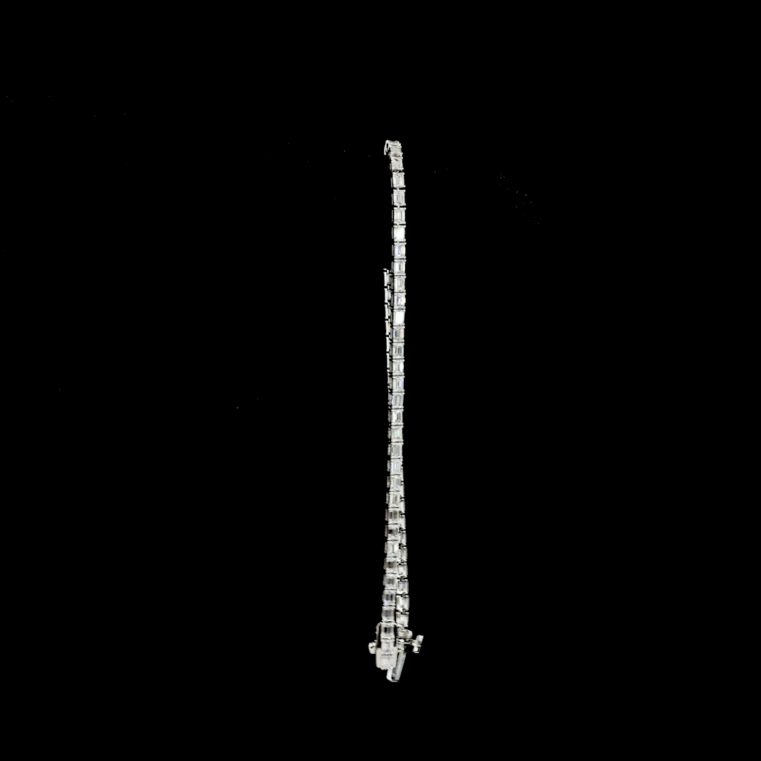 2.98 CTTW Emerald Lab Diamond Tennis Bracelet 7" 14k White Gold E Color and VS Clarity jewelry-spot-usa