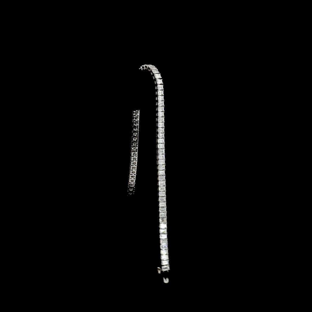 6.91 CTTW Emerald Lab Diamond Tennis Bracelet 7" 14k White Gold E Color and VS Clarity jewelry-spot-usa