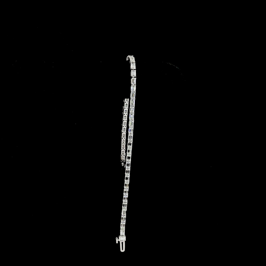 4.90 CTTW Emerald Lab Diamond Tennis Bracelet 7" 14k White Gold E Color and VS Clarity jewelry-spot-usa