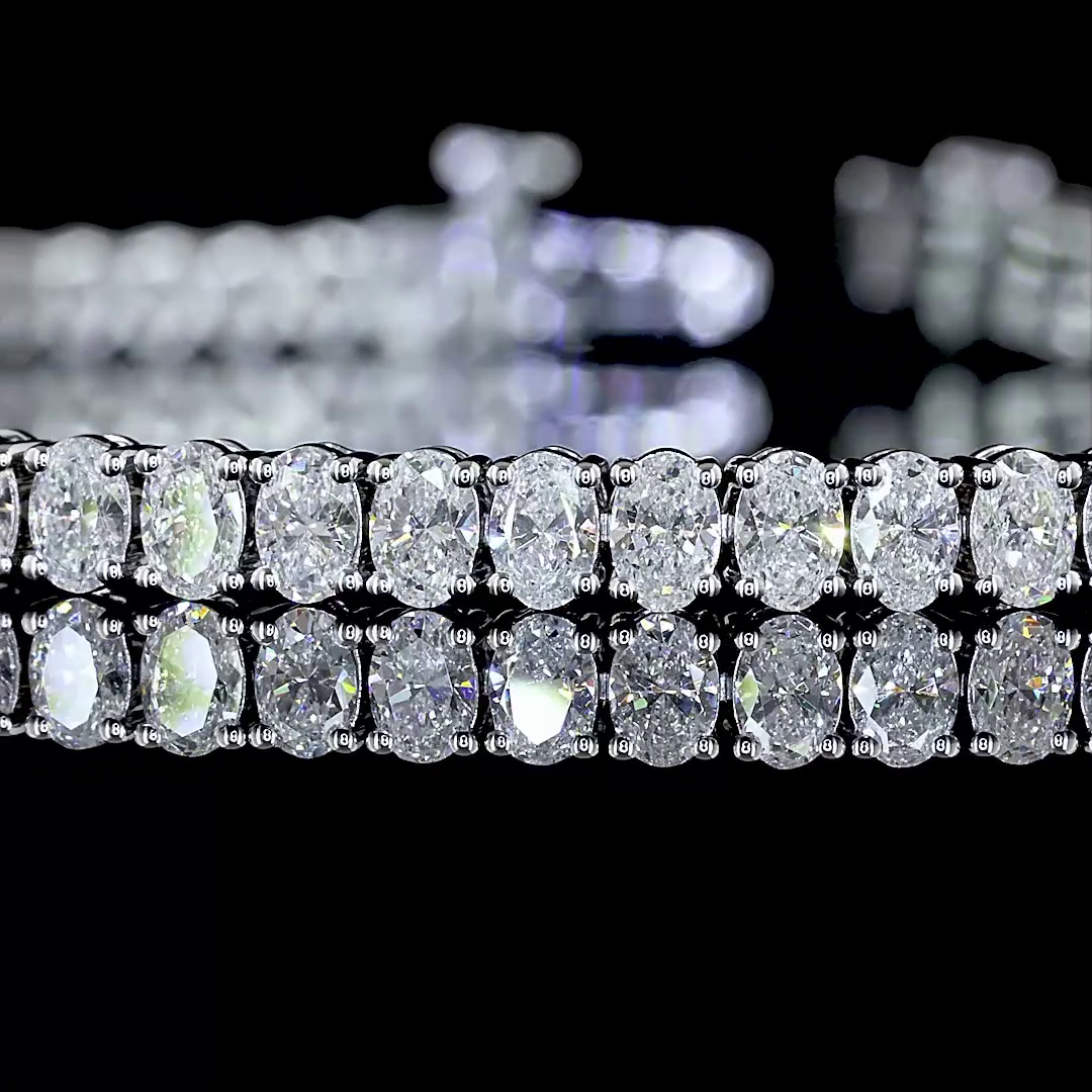 4.18 CTTW Oval Lab Diamond Tennis Bracelet 7" 14k White Gold E Color and VS Clarity jewelry-spot-usa