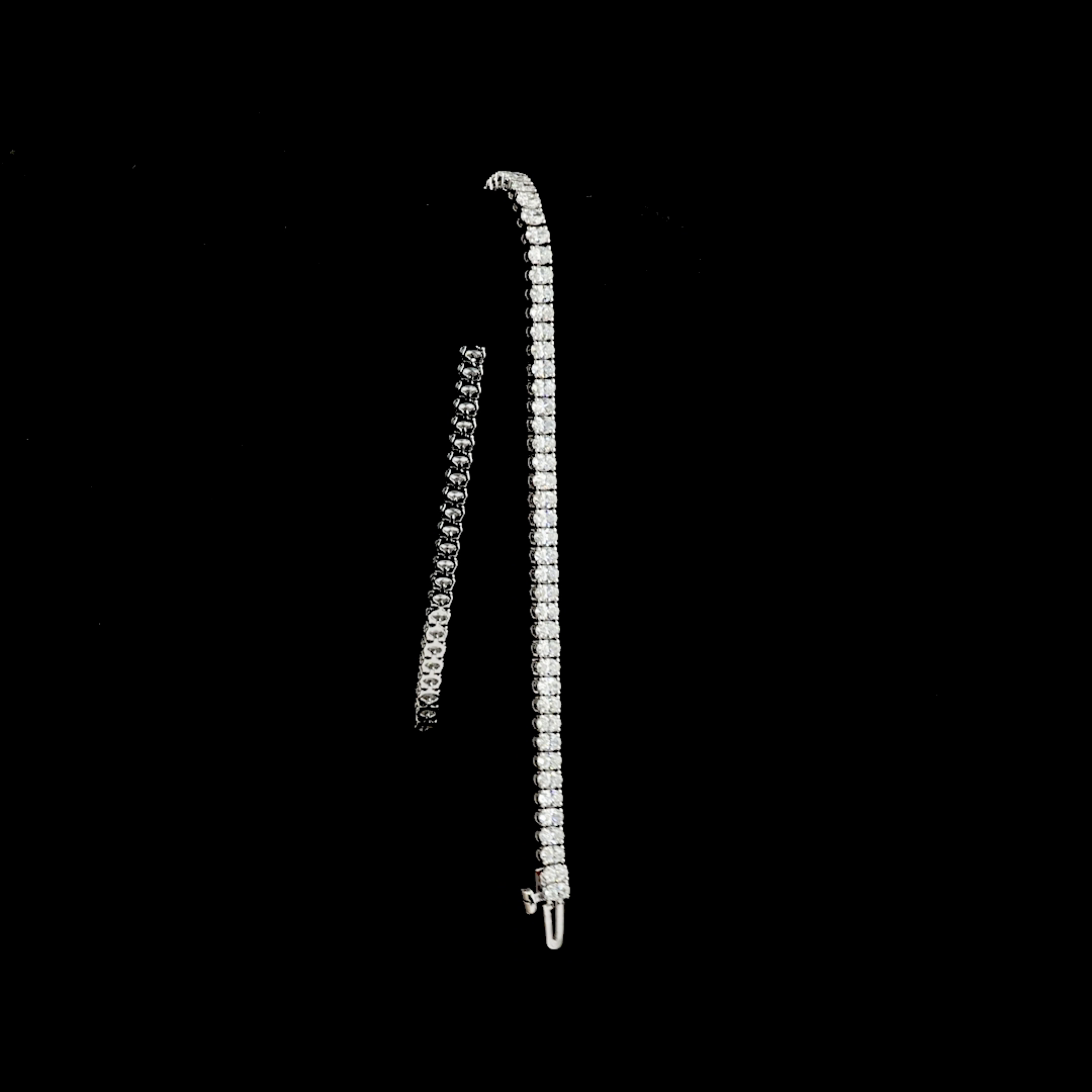 4.18 CTTW Oval Lab Diamond Tennis Bracelet 7" 14k White Gold E Color and VS Clarity jewelry-spot-usa