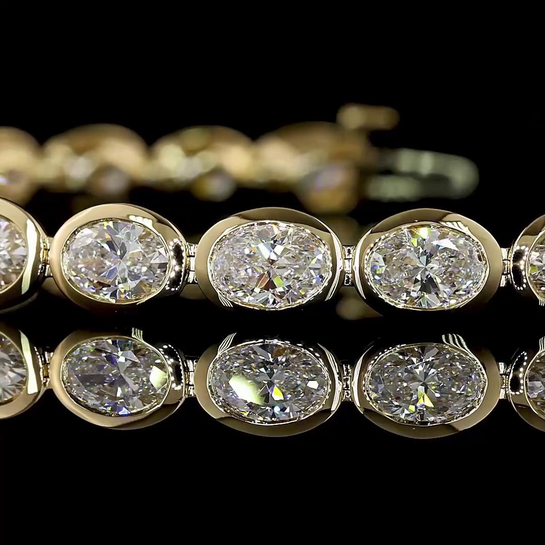 8.50 CTTW Oval Lab Diamond Tennis Bracelet (E Color and VS Clarity)
