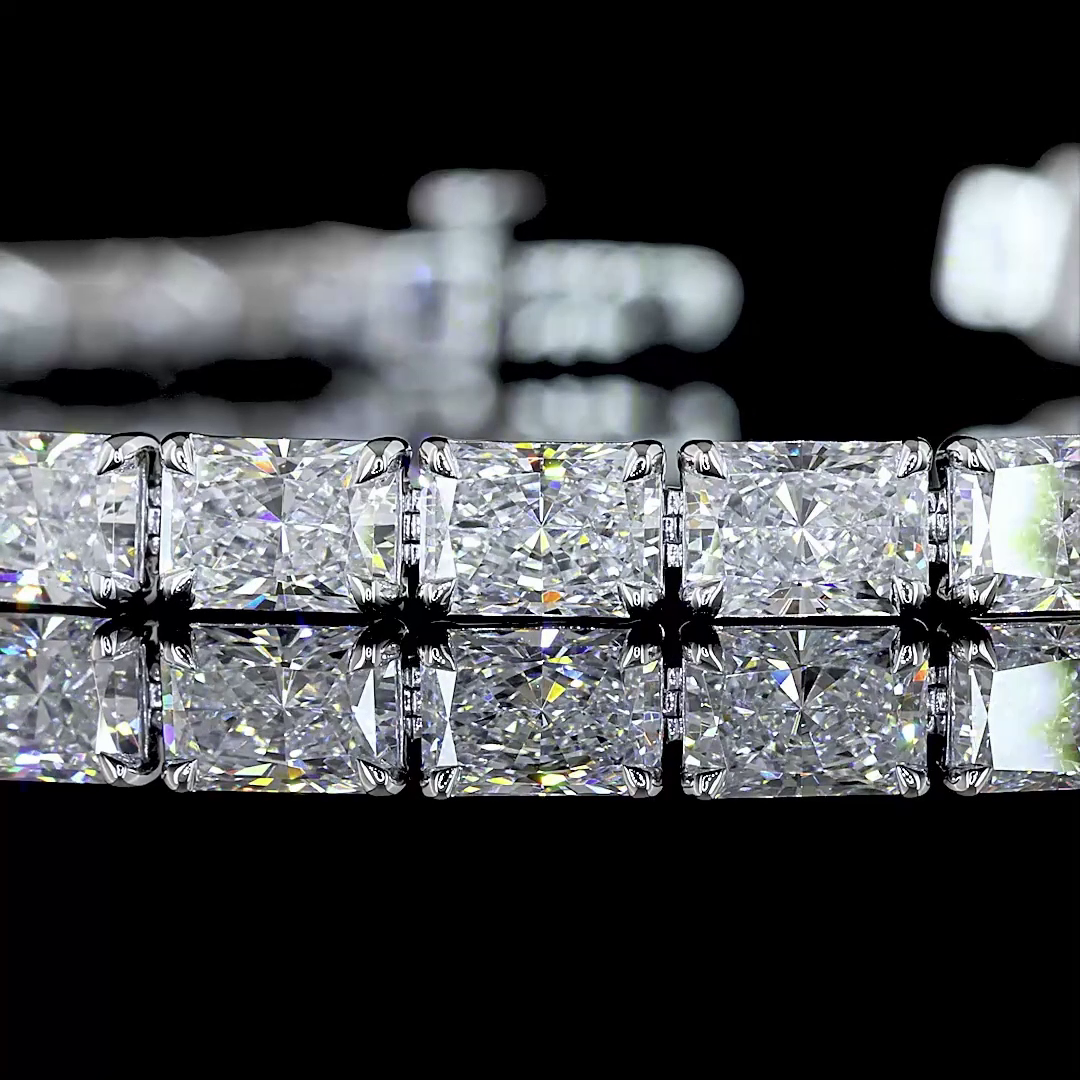 11.24 CTTW Radiant Lab Diamond Tennis Bracelet 7" 14k White Gold F Color and VS1 Clarity jewelry-spot-usa