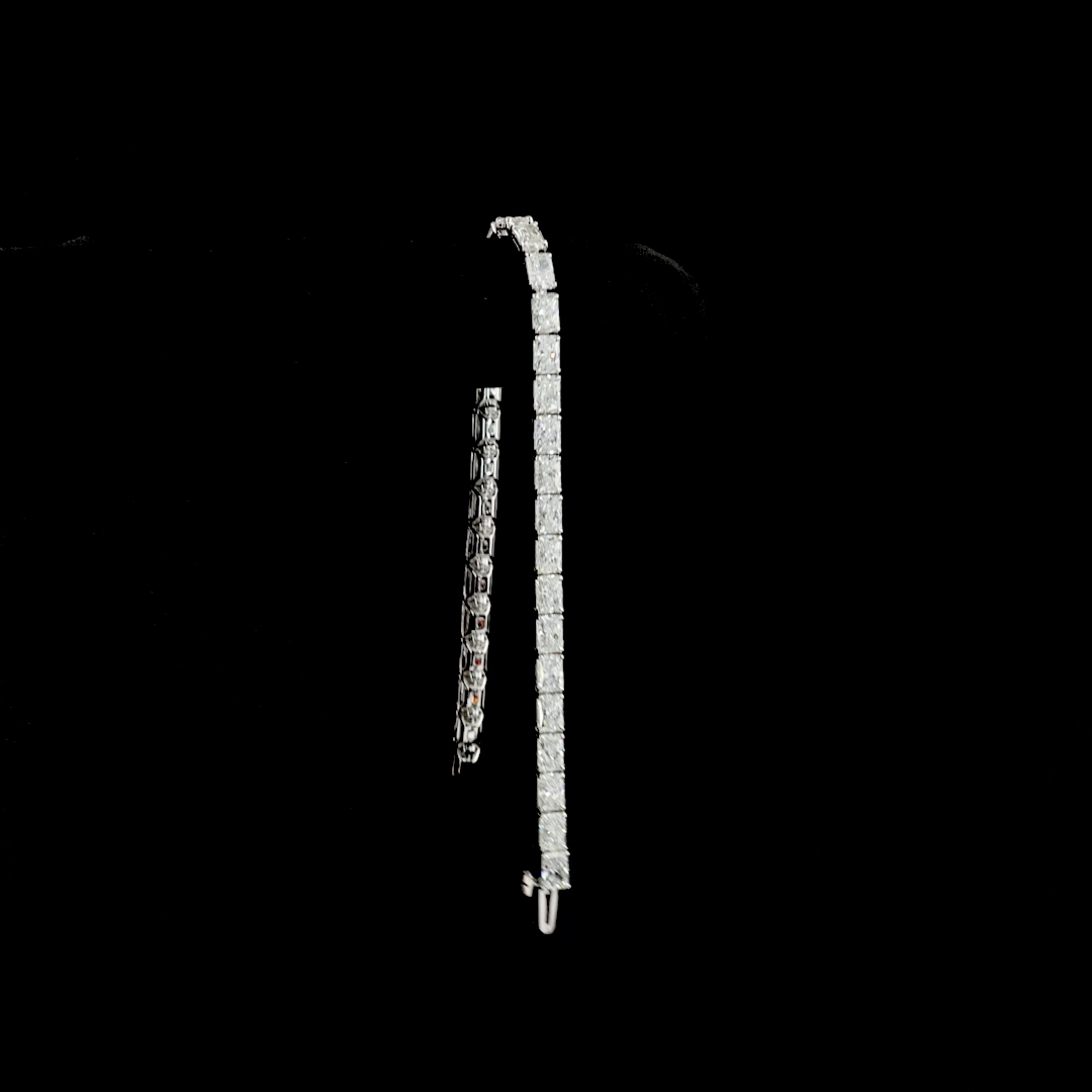 11.24 CTTW Radiant Lab Diamond Tennis Bracelet 7" 14k White Gold F Color and VS1 Clarity jewelry-spot-usa