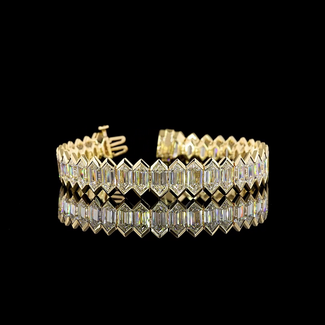 37.72 CTTW Step Marquise Lab Diamond Tennis Bracelet 6.75" 14k White Gold E Color and VVS2 Clarity jewelry-spot-usa