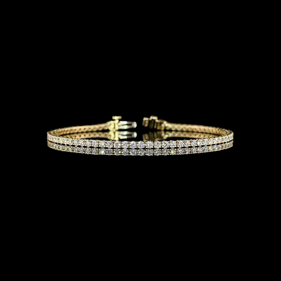 3.00 CTTW Round Lab Diamond Tennis Bracelet 7" 14k Yellow Gold E Color and VS1 Clarity jewelry-spot-usa