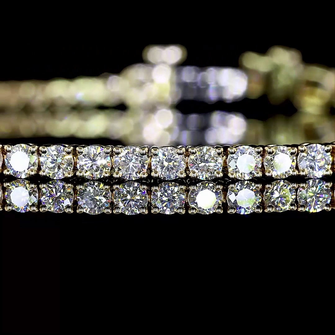 3.00 CTTW Round Lab Diamond Tennis Bracelet 7" 14k Yellow Gold E Color and VS1 Clarity jewelry-spot-usa