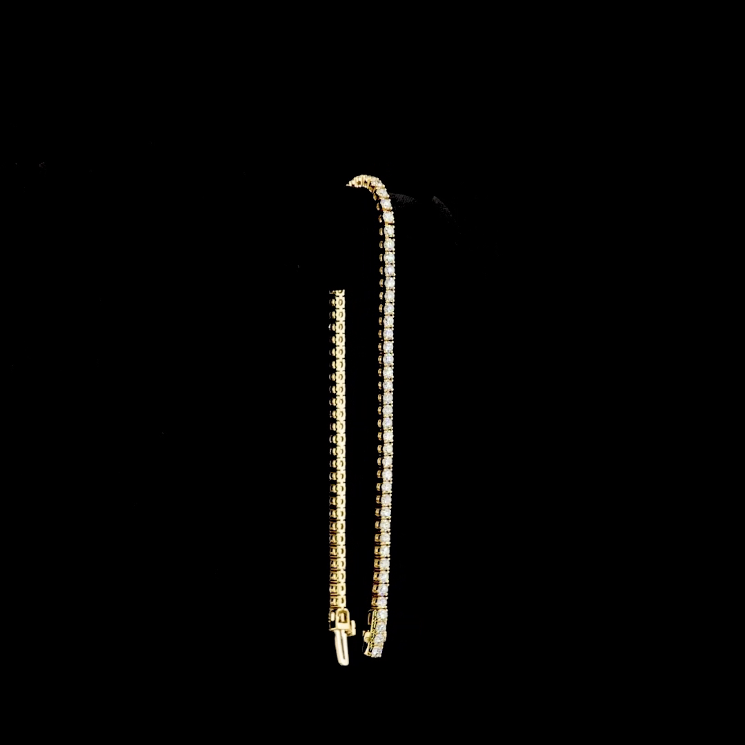 3.00 CTTW Round Lab Diamond Tennis Bracelet 7" 14k Yellow Gold E Color and VS1 Clarity jewelry-spot-usa