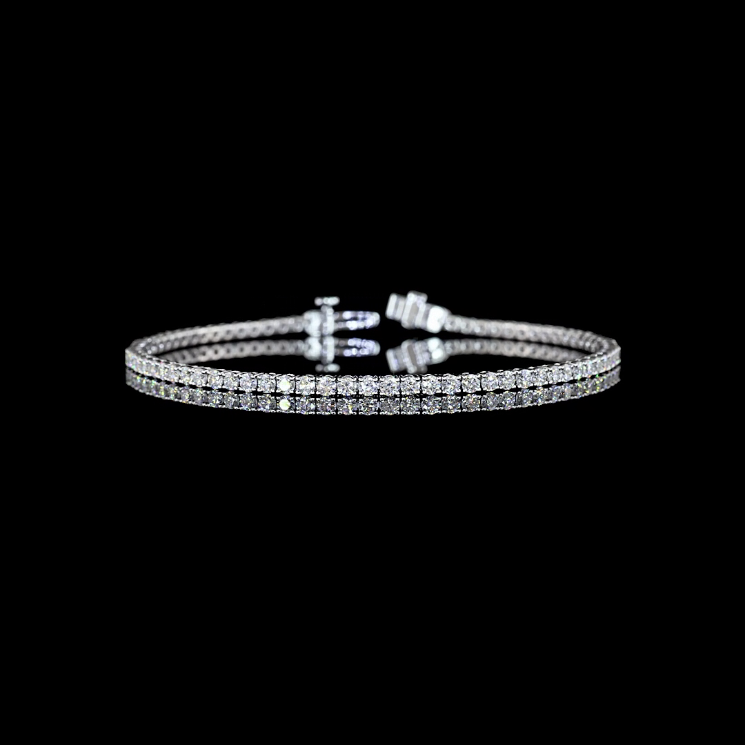 2.95 CTTW Round Lab Diamond Tennis Bracelet 7" 14k White Gold E Color and VS1 Clarity jewelry-spot-usa